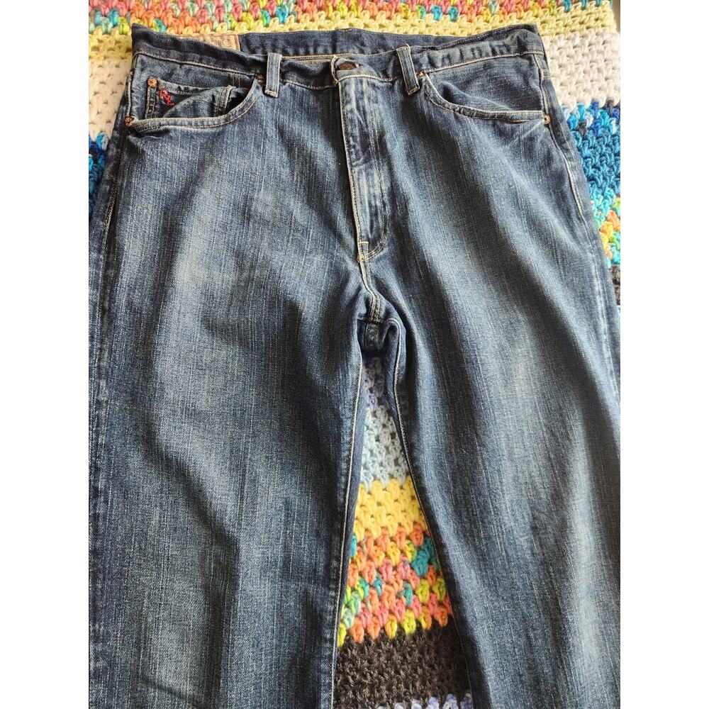 Polo Ralph Lauren Blue Straight Denim Jeans Zip Button 5-Pocket Men's - Picture 2 of 9
